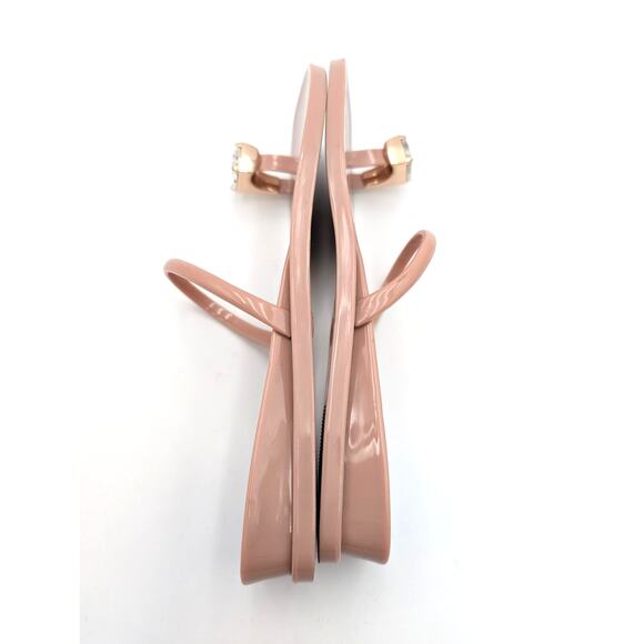 Jeffrey Campbell Balia Jelly Toe Ring Jewel Wedge Sandal Nude Size US7 EU38 - Picture 10 of 11